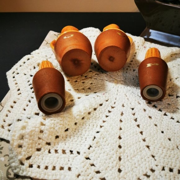 Vintage MCM Cruet Set Oil and Vinegar Salt and Pepper Set - Picture 4 of 13